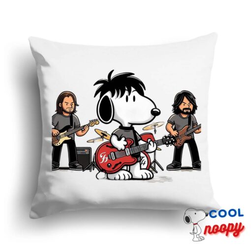 Exciting Snoopy Foo Fighters Rock Band Square Pillow 1