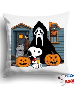 Exciting Snoopy Horror Movies Square Pillow 1