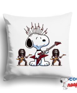 Exciting Snoopy Iron Maiden Band Square Pillow 1