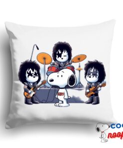 Exciting Snoopy Kiss Rock Band Square Pillow 1