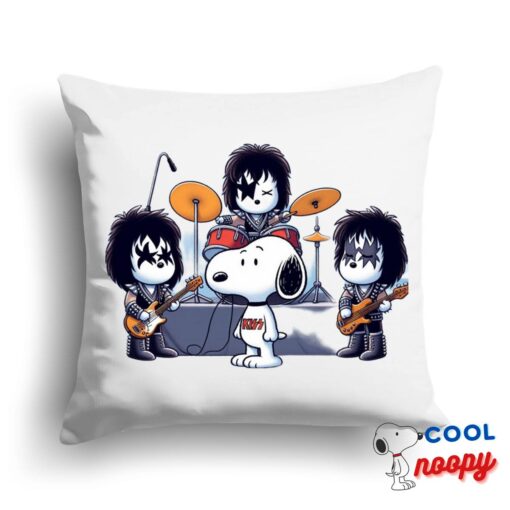 Exciting Snoopy Kiss Rock Band Square Pillow 1
