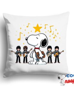 Exciting Snoopy The Beatles Rock Band Square Pillow 1