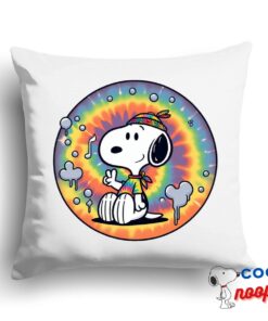 Exciting Snoopy Tie Dye Square Pillow 1