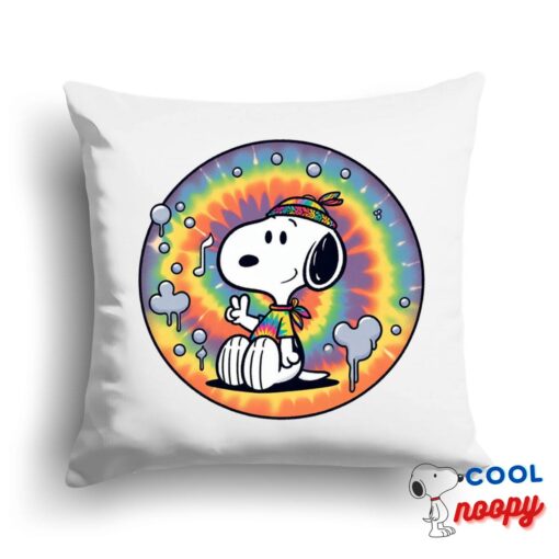 Exciting Snoopy Tie Dye Square Pillow 1