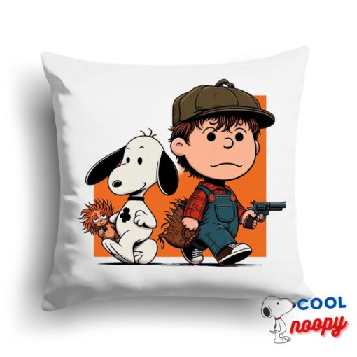 Exclusive Snoopy Chucky Movie Square Pillow 1