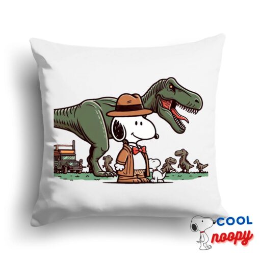 Exclusive Snoopy Jurassic Park Square Pillow 1