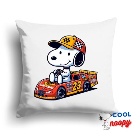 Exclusive Snoopy Nascar Square Pillow 1