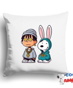 Exquisite Snoopy Bad Bunny Rapper Square Pillow 1