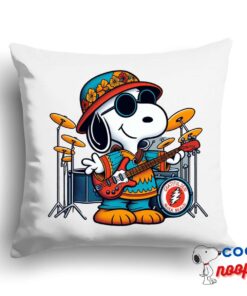 Exquisite Snoopy Grateful Dead Rock Band Square Pillow 1