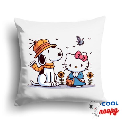 Exquisite Snoopy Hello Kitty Square Pillow 1