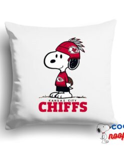 Exquisite Snoopy Kansas City Chiefs Logo Square Pillow 1