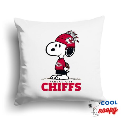 Exquisite Snoopy Kansas City Chiefs Logo Square Pillow 1