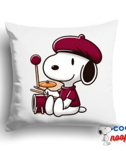 Exquisite Snoopy Maroon Pop Band Square Pillow 1