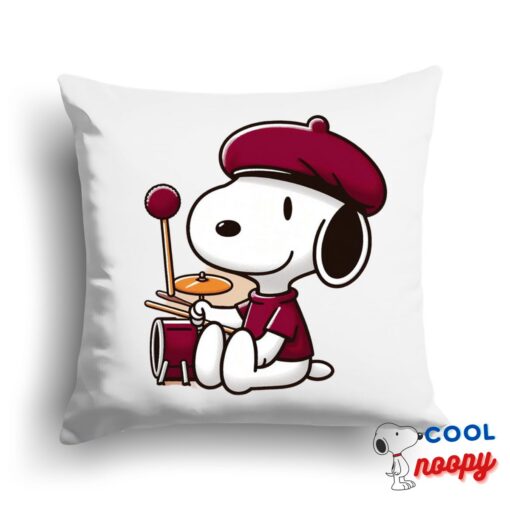 Exquisite Snoopy Maroon Pop Band Square Pillow 1