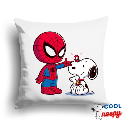 Exquisite Snoopy Spiderman Square Pillow 1