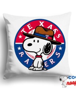 Exquisite Snoopy Texas Rangers Logo Square Pillow 1
