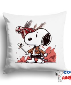 Eye Opening Snoopy Attack On Titan Square Pillow 1