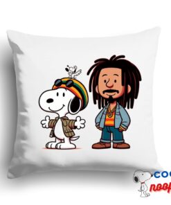 Eye Opening Snoopy Bob Marley Square Pillow 1