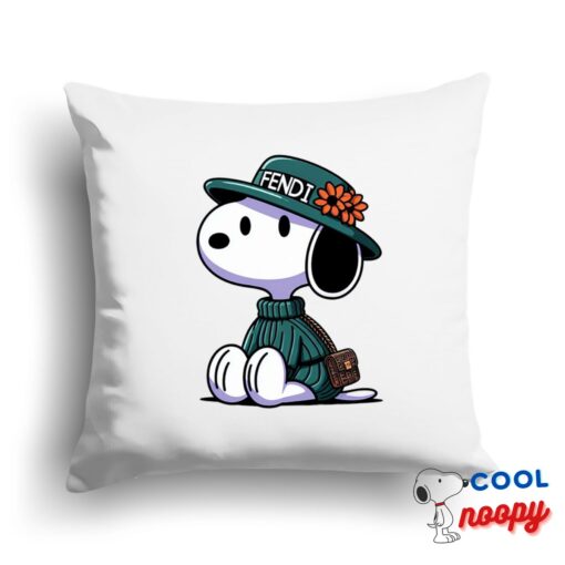Eye Opening Snoopy Fendi Square Pillow 1