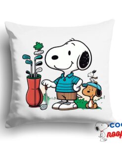 Eye Opening Snoopy Golf Square Pillow 1