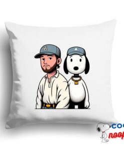 Eye Opening Snoopy Mac Miller Rapper Square Pillow 1