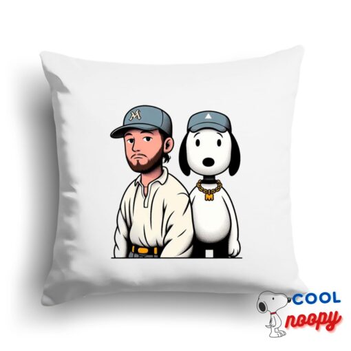 Eye Opening Snoopy Mac Miller Rapper Square Pillow 1