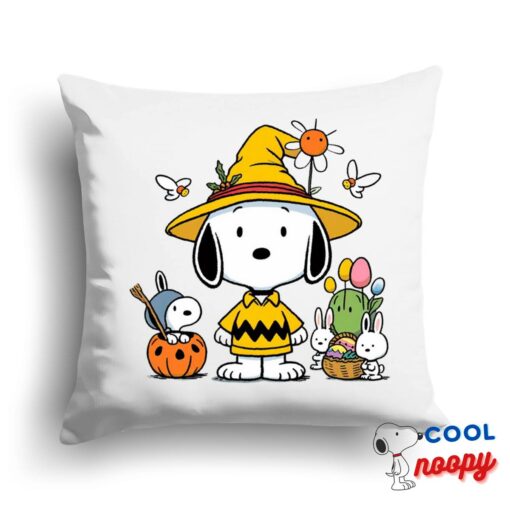 Fascinating Snoopy Easter Square Pillow 1