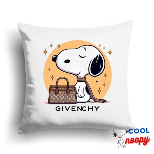 Fascinating Snoopy Givenchy Logo Square Pillow 1