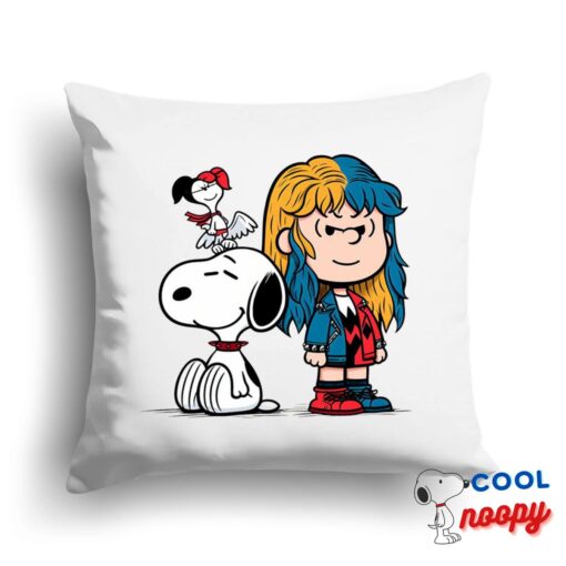 Fascinating Snoopy Harley Quinn Square Pillow 1