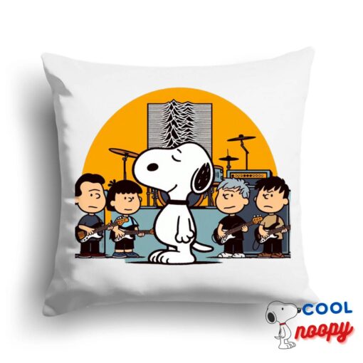 Fascinating Snoopy Joy Division Rock Band Square Pillow 1