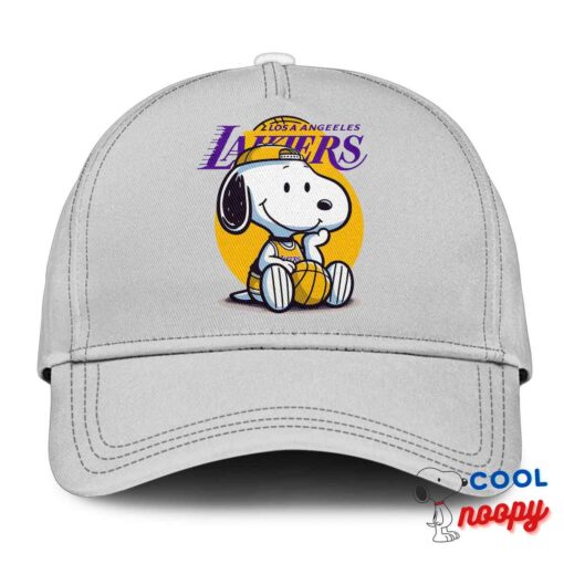 Fascinating Snoopy Los Angeles Lakers Logo Hat 3