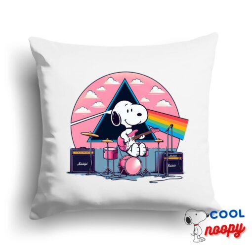 Fascinating Snoopy Pink Floyd Rock Band Square Pillow 1