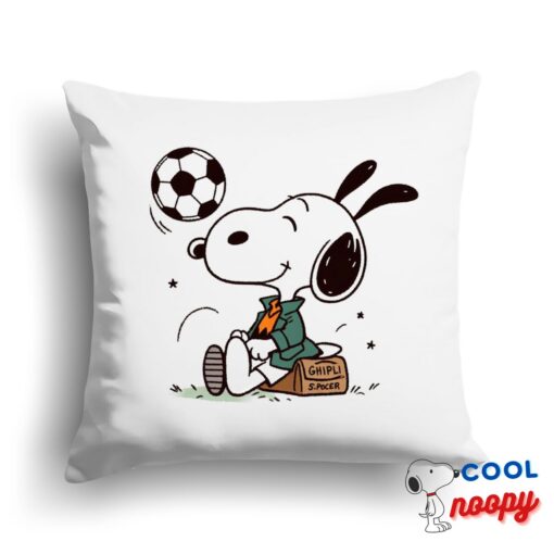 Fascinating Snoopy Soccer Square Pillow 1