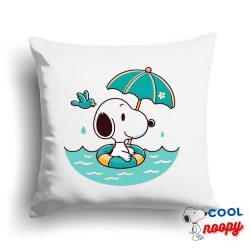 Fascinating Snoopy Swim Square Pillow 1