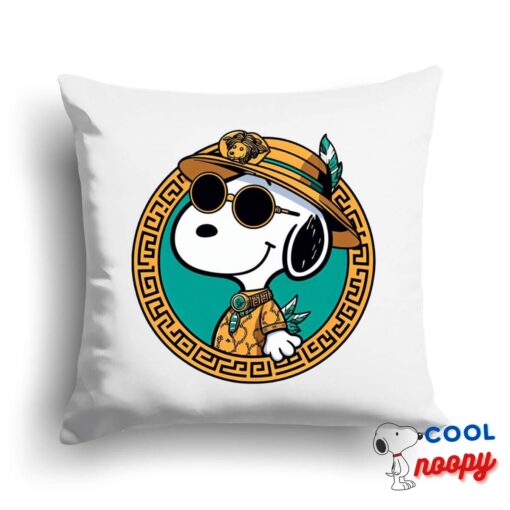 Fascinating Snoopy Versace Logo Square Pillow 1