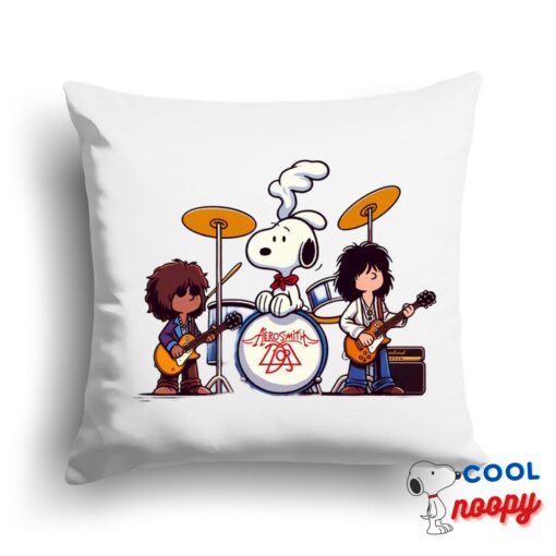 Gorgeous Snoopy Aerosmith Rock Band Square Pillow 1