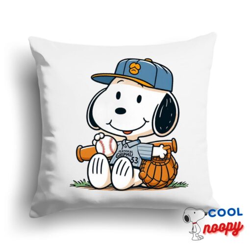 Gorgeous Snoopy Baseball Square Pillow 1