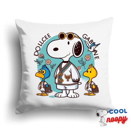 Gorgeous Snoopy Dolce And Gabbana Square Pillow 1