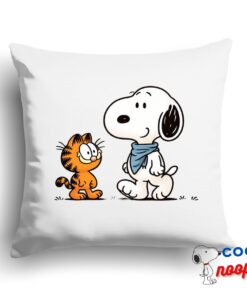 Gorgeous Snoopy Garfield Square Pillow 1