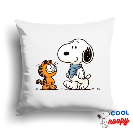 Gorgeous Snoopy Garfield Square Pillow 1