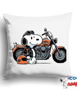 Gorgeous Snoopy Harley Davidson Square Pillow 1