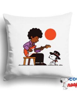 Gorgeous Snoopy Jimi Hendrix Square Pillow 1