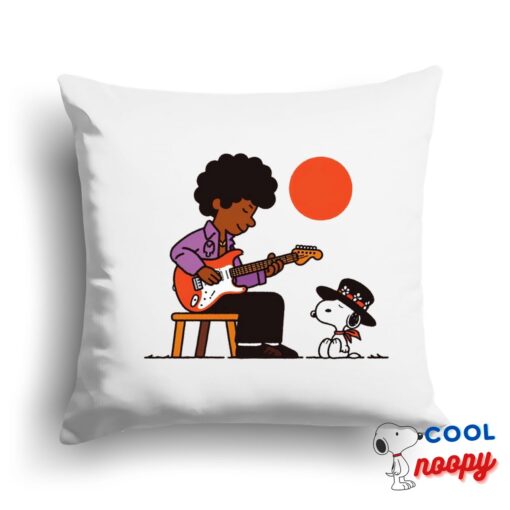 Gorgeous Snoopy Jimi Hendrix Square Pillow 1