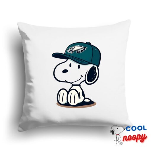 Gorgeous Snoopy Philadelphia Eagles Logo Square Pillow 1