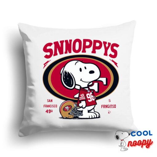 Gorgeous Snoopy San Francisco 49ers Logo Square Pillow 1