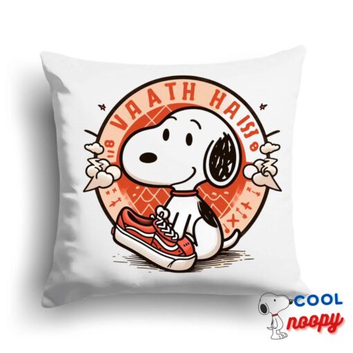 Gorgeous Snoopy Vans Logo Square Pillow 1