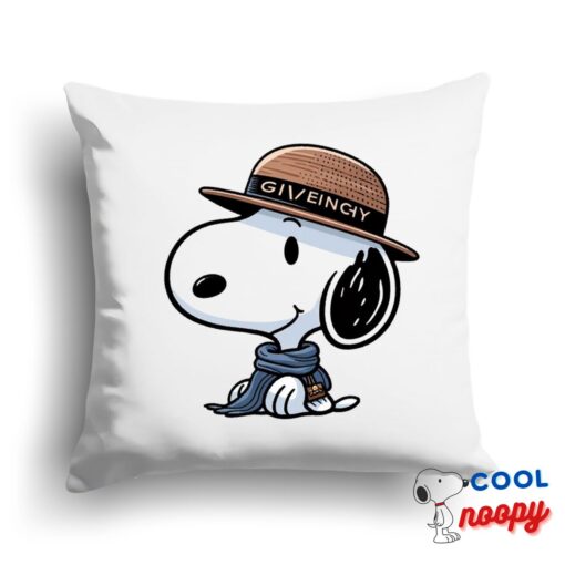 Greatest Snoopy Givenchy Logo Square Pillow 1