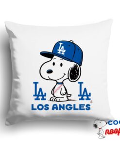 Greatest Snoopy Los Angeles Dodger Logo Square Pillow 1