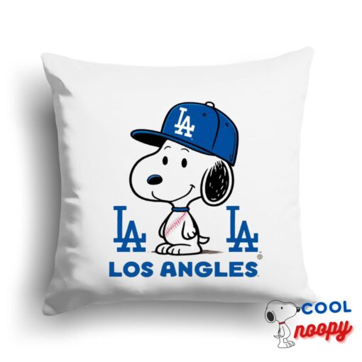 Greatest Snoopy Los Angeles Dodger Logo Square Pillow 1