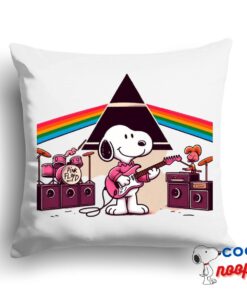 Greatest Snoopy Pink Floyd Rock Band Square Pillow 1
